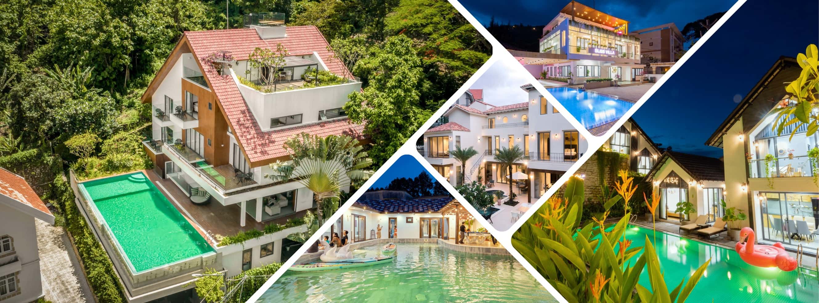 Villa collage background